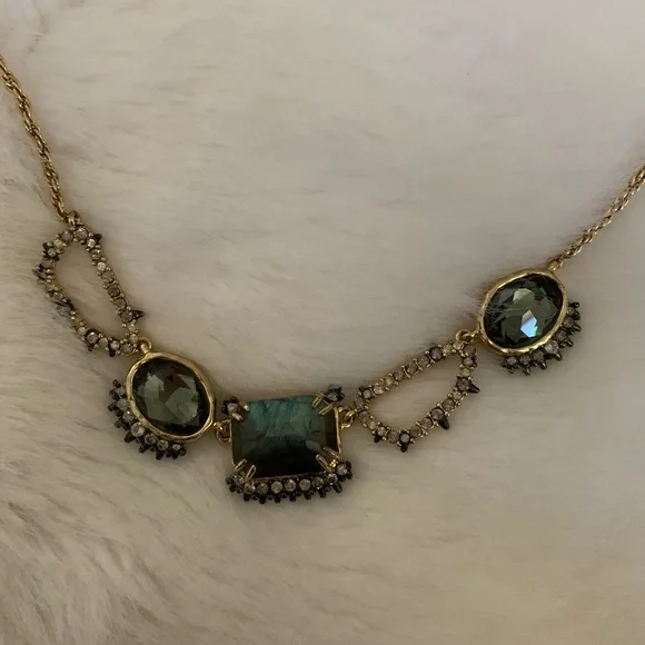 Alexis Bittar gem/gold-tone necklace - Picture 3 of 5